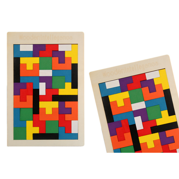 Drewniane Puzzle Układanka Logiczna 40 Elementów