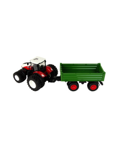 Traktor Zdalnie Sterowany z Przyczepą 1:24 Czerwony Zielony