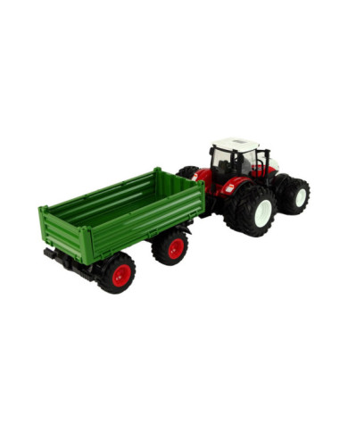 Traktor Zdalnie Sterowany z Przyczepą 1:24 Czerwony Zielony
