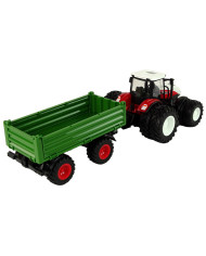 Traktor Zdalnie Sterowany z Przyczepą 1:24 Czerwony Zielony