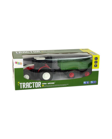 Traktor Zdalnie Sterowany z Przyczepą 1:24 Czerwony Zielony
