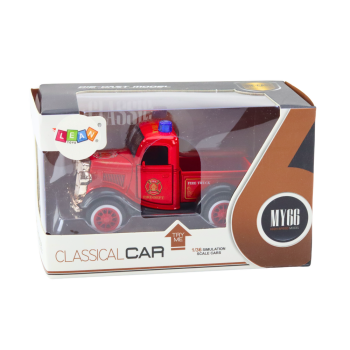Klasyczne Autko Strażackie 1:36 Napęd Światła Dźwięki Czerwony