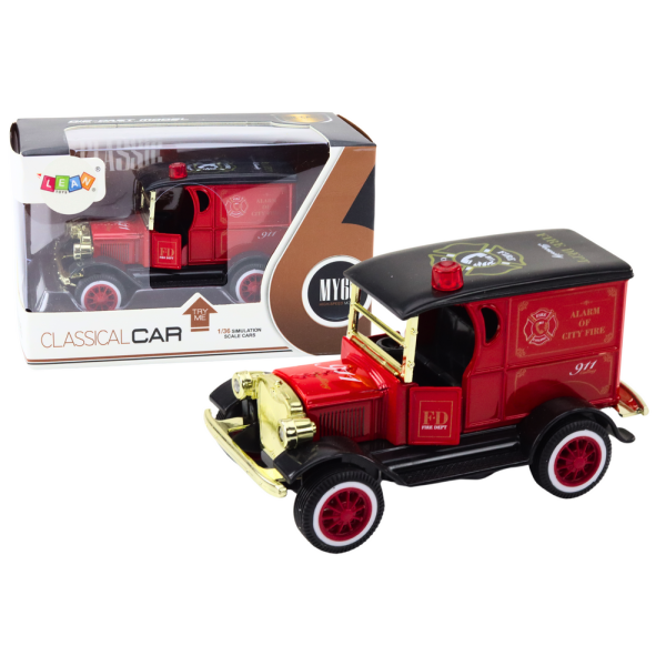 Autko Strażackie Klasyczne 1:36 Napęd Światła Dźwięki Czerwony