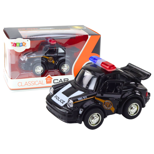 Autko Policyjne Klasyczne 1:38 Napęd Światła Dźwięki Czarny