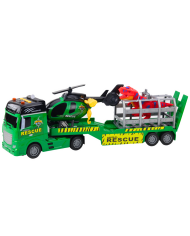 Zestaw Ratowniczy Ciężarówka Helikopter Samochód Dinozaur Światła Dźwięki