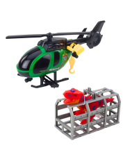 Zestaw Ratowniczy Ciężarówka Helikopter Samochód Dinozaur Światła Dźwięki