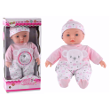 Lalka Bobas Różowa Piżamka z Misiem Czapeczka Dźwięki