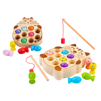 Drewniana Gra Zręcznościowa Łowienie Rybek 2 Wędki