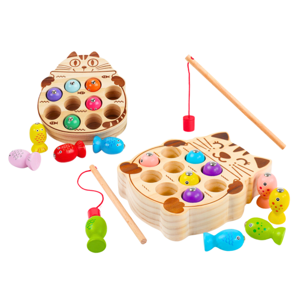 Drewniana Gra Zręcznościowa Łowienie Rybek 2 Wędki