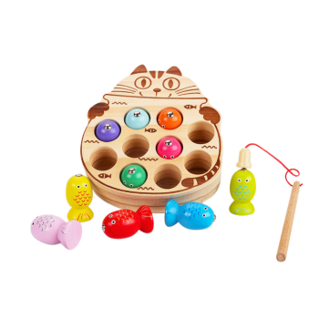 Drewniana Gra Zręcznościowa Łowienie Rybek 2 Wędki