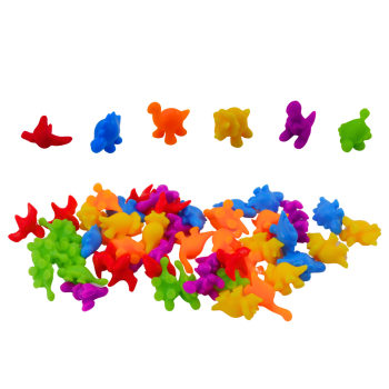 Zestaw Sorter Edukacyjny Nauka Kolorów Liczenia Dinozaury 48 El