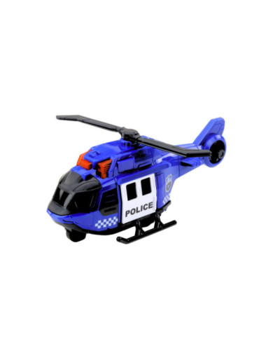 Zestaw Ciężarówka Policyjna Helikopter Auto Radiowóz Światła Dźwięki