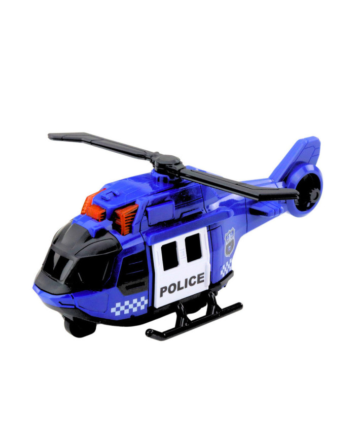 Zestaw Ciężarówka Policyjna Helikopter Auto Radiowóz Światła Dźwięki