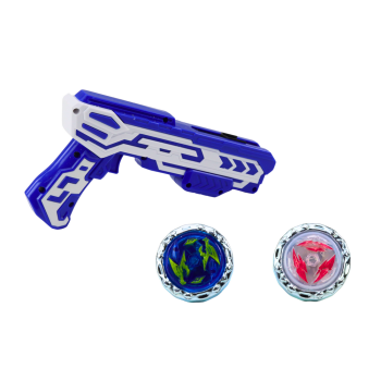 Zestaw Pistolet Wyrzutnia 2 Metalowe Krążki Niebieski Światła