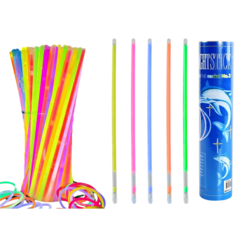 Opaski Fluorescencyjne 100 Sztuk Wiele Kolorów Świecące W Ciemności