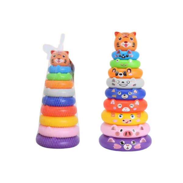 Piramidka Z Kółek Naklejki Zwierzątka Tygrys Kolorowa