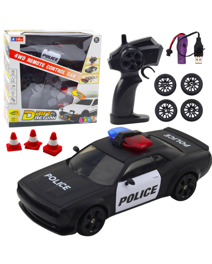 Auto Sportowe Do Driftu Wymienne Koła Zdalnie Sterowany RC 4WD Policja