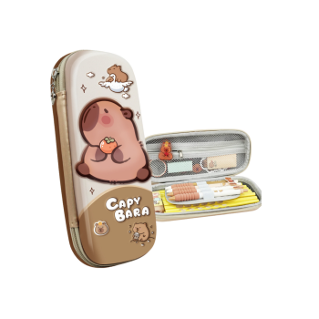 Piórnik Szkolny Usztywniany Z Kapibarą Beżowy