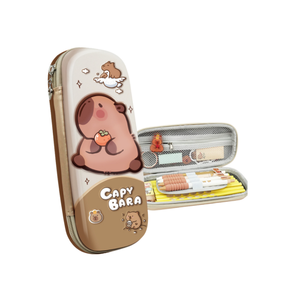 Piórnik Szkolny Usztywniany Z Kapibarą Beżowy