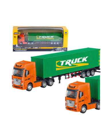 Ciężarówka Naczepa Kontener Metalowa Huina Zielona 1:50