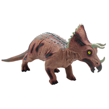 Duża Figurka Dinozaur Triceratops Dźwięk 36 cm Brązowy