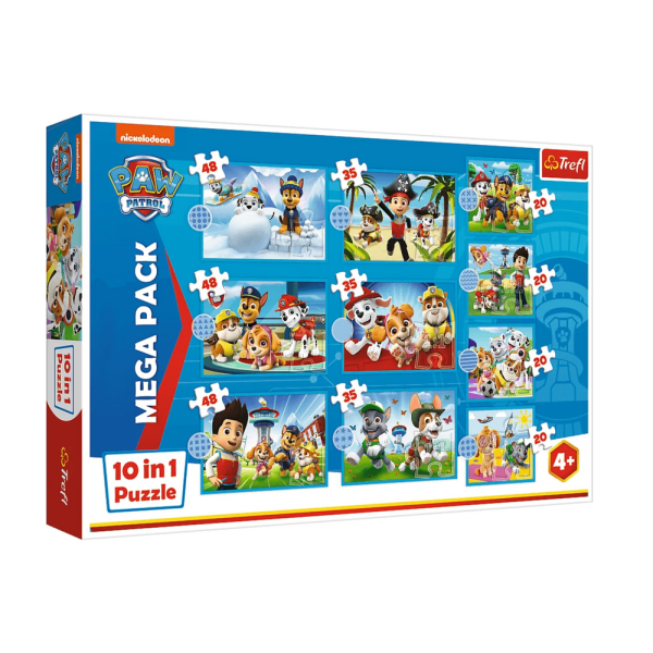 Puzzle Psi Patrol 10w1 Niezawodna druzyna Psiego Patrolu Trefl 96001