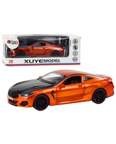 Auto Sportowe Metalowe Napęd Frykcyjny Otwierane Elementy 1:24 Pomarańczowe