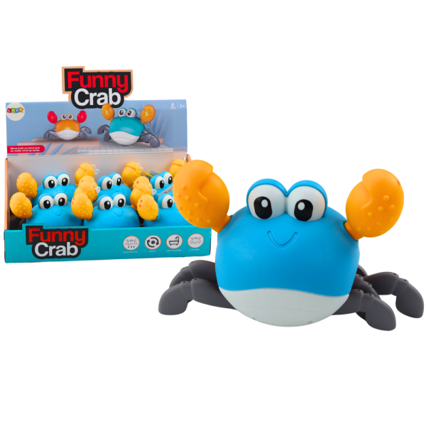 Zabawka Do Kąpieli Nakręcany Krab Chodzi Pływa Niebieski