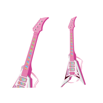 Gitara Elektryczna Dla Dzieci Światła Melodie Różowa