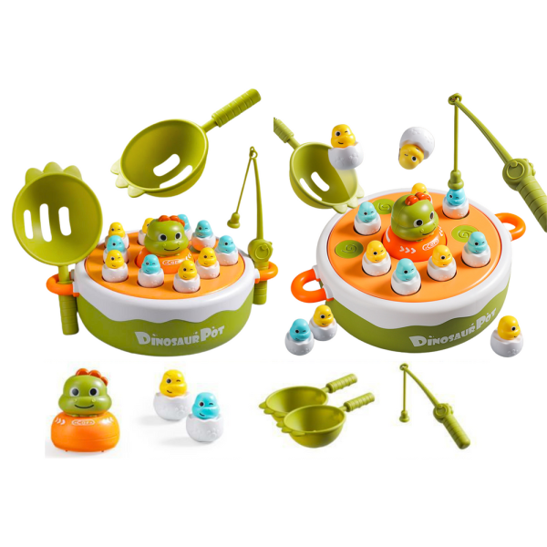 Gra Łowienie Dinozaurów Wędki Przybory Drewniana Zielona