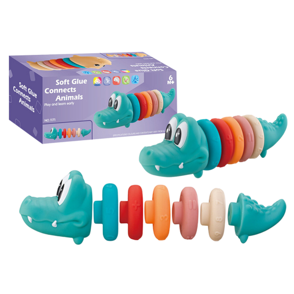 Zestaw Edukacyjny Dla Malucha Miękka Piramidka Krokodyl