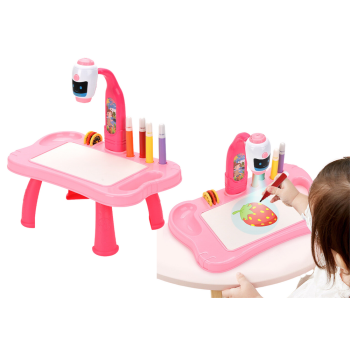 Mini Projektor Robot Stolik 2w1 Akcesoria Różowy