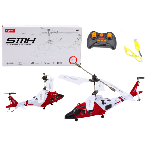 Helikopter Zdalnie Sterowany RC Żyroskop Syma S111H Czerwony