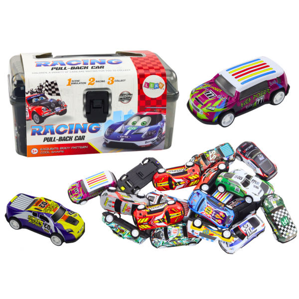 Zestaw Resoraków Autek W Walizce 25 Sztuk Mata z Drogami