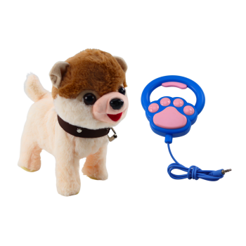 Pies Interaktywny Na Smyczy Chodzi Tańczy Śpiewa Biało Beżowy