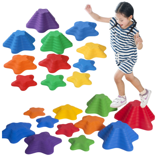 Ścieżka Sensoryczna Kamienie 4 Rozmiary 6 Kamieni Kolorowe