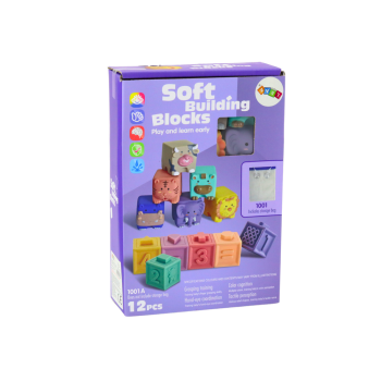 Miękkie Klocki Edukacyjne Zwierzęta Liczby Litery Kolorowe 12 Szt