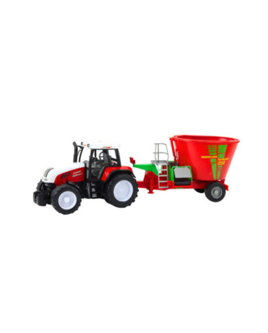 Traktor Rolniczy Farmerski Z Przyczepą Mieszalnik Paszy Czerwony 60cm
