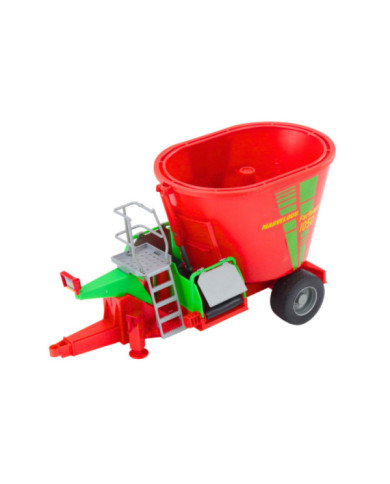 Traktor Rolniczy Farmerski Z Przyczepą Mieszalnik Paszy Czerwony 60cm