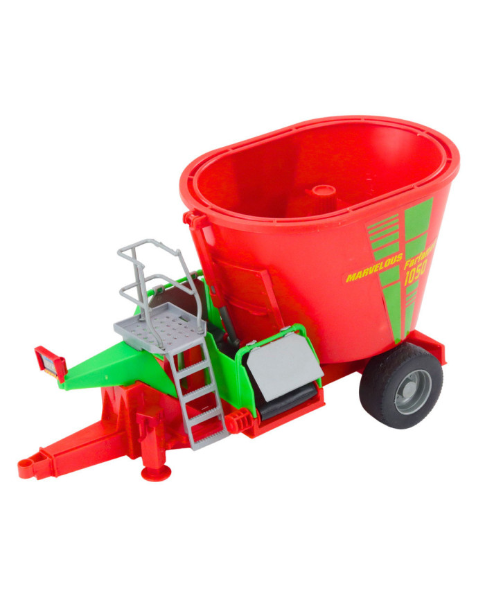 Traktor Rolniczy Farmerski Z Przyczepą Mieszalnik Paszy Czerwony 60cm