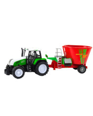 Traktor Rolniczy Farmerski Z Przyczepą Mieszalnik Paszy Zielony 50cm