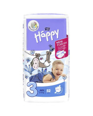 Pieluszki Happy New Flexi Fit Midi (3) 5-9 kg - 52 szt.