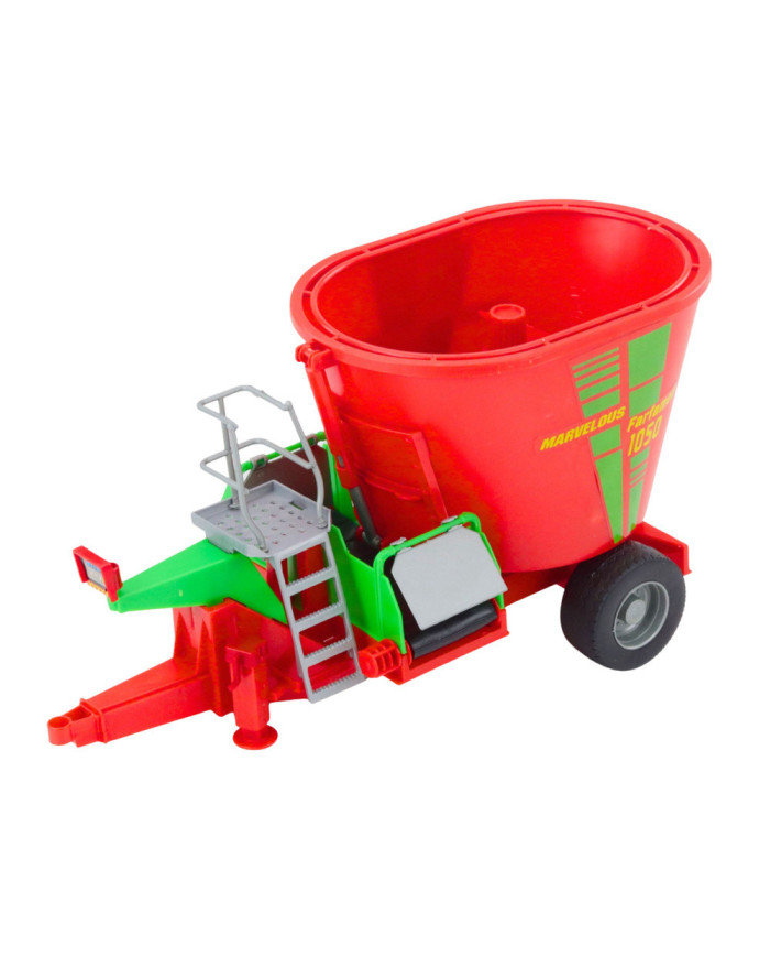 Traktor Rolniczy Farmerski Z Przyczepą Mieszalnik Paszy Zielony 50cm