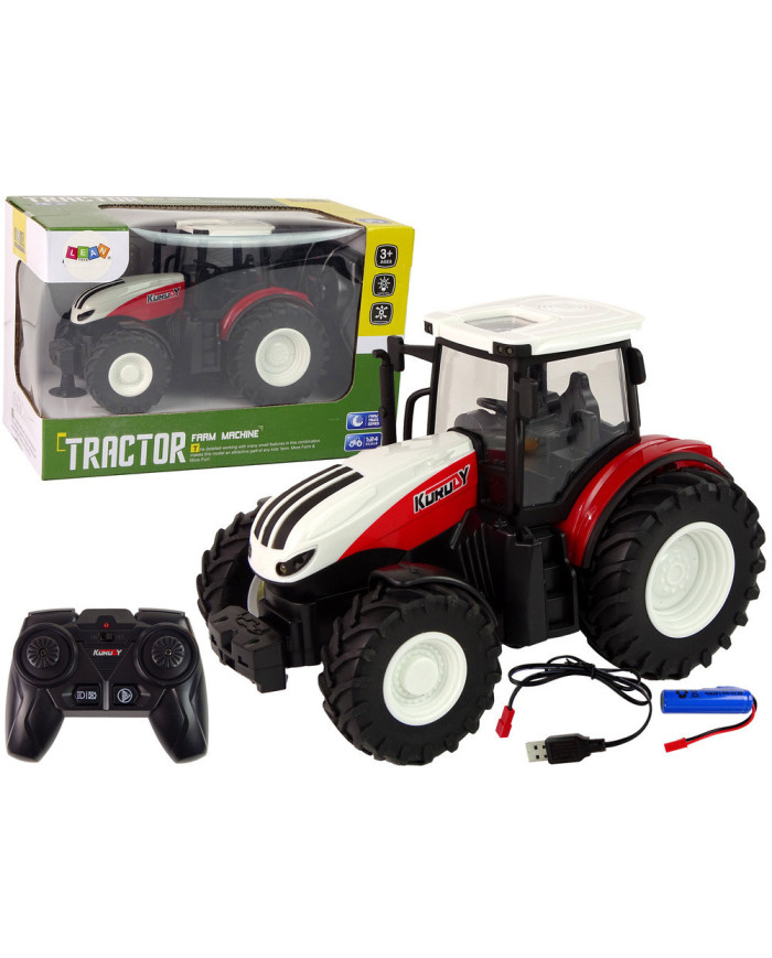 Traktor Rolniczy 1:24 Zdalnie sterowany R/C Pilot Farma Biało Czerwony