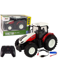 Traktor Rolniczy 1:24 Zdalnie sterowany R/C Pilot Farma Biało Czerwony