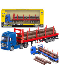 Ciężarówka Transport Drewna Metalowa Huina 1:50 Czerwona