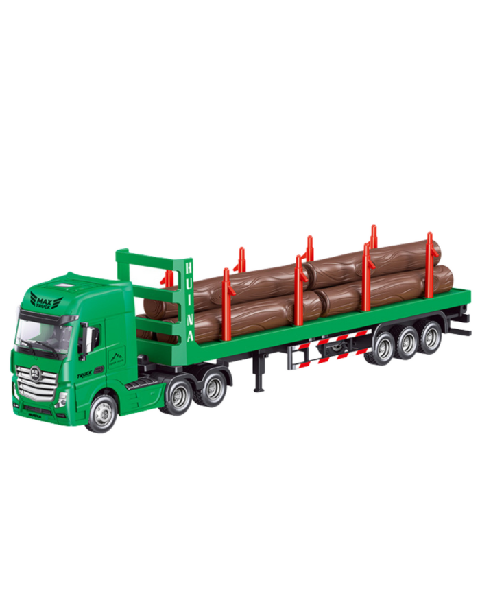 Ciężarówka Transport Drewna Metalowa Huina 1:50 Zielona