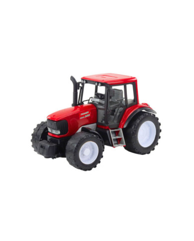 Traktor Rolniczy Farmerski Z Zieloną Przyczepą i Sianem Czerwony 62cm