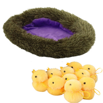 Pluszowa Kura Z Kurczakami 10 szt Gniazdo Rusza Się Dźwięki