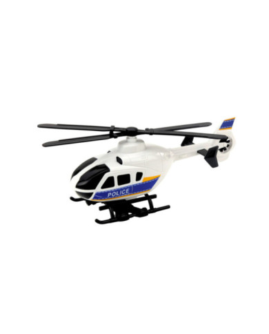 Zestaw Ciężarówka Policyjna Transportowa Helikopter Światła Dźwięki